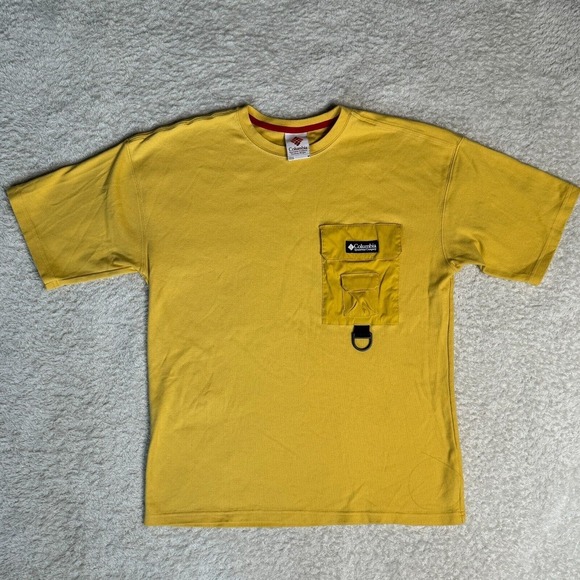 Columbia Other - Columbia Field Creek Retro Shirt Yellow Men M Front Pocket Short Sleeve Omni Shd